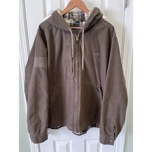 Nine Line Apparel Jacket 2XL Brown Heritage Hooded Field Blanket Flannel Lined